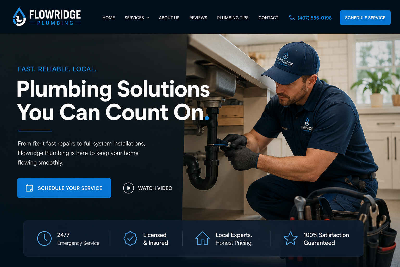 Construction website example built by Stak