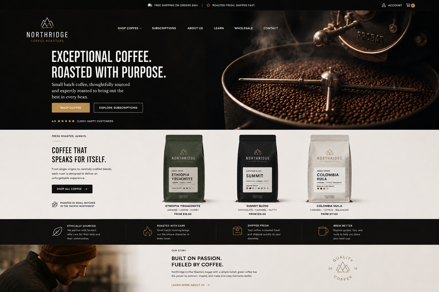 E-Commerce website example built by Stak