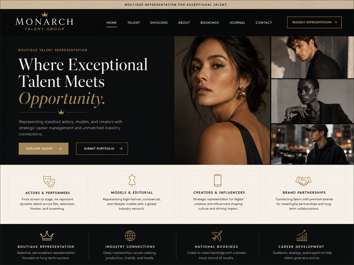 Sports and Talent website example built by Stak